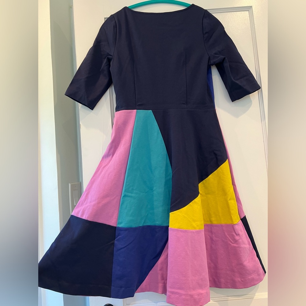 Boden Alice Colorblock Dress in Blue, Pink, and Yellow, size 6R - Picture 8 of 8